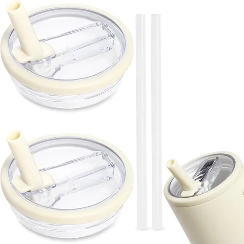 Miniatura 7 de Paquete de 2 tapas para vaso de 40 onzas compatibles con Stanley Quencher, cubiertas de vaso de acero inoxidable a prueba de derrames y resistentes
