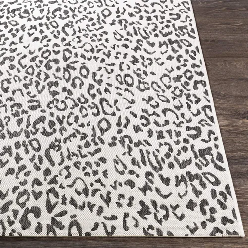 Miniatura 2 de Livabliss Esperanza Leopard - Alfombra de pasillo para exteriores, 2 pies 7 pulgadas x 10 pies, negro/blanco