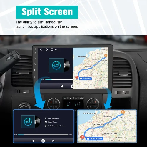 Miniatura 6 de AWESAFE Estéreo de radio de coche WiFi 5G para Chevy Silverado 2007-2013 GMC Sierra Yukon Android 13 reemplazo estéreo con CarPlay Android Auto