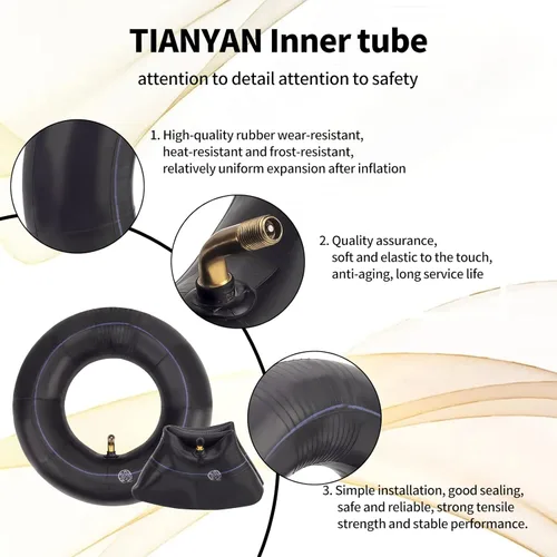 Miniatura 3 de TIANYAN Tubo interior 4.10/3.50-4 para carretilla, camión de mano, cortacésped, carrito de mano, carrito de mano, carrito de jardín, quitanieves