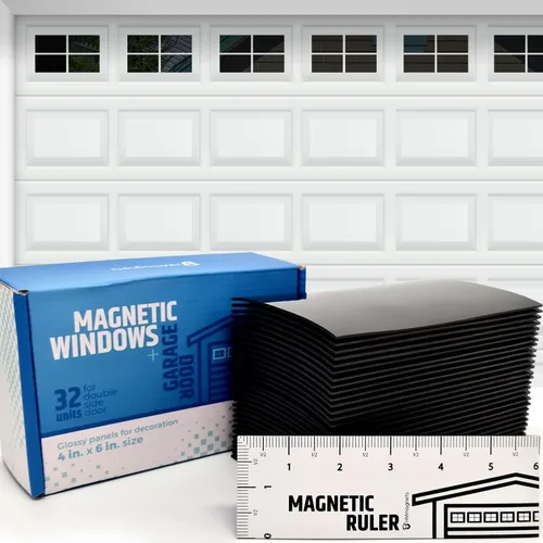 Miniatura 10 de Ventanas magnéticas fuertes y brillantes para puerta de garaje (tamaño pequeño), se ven como paneles de ventana reales, paneles sintéticos, fáciles