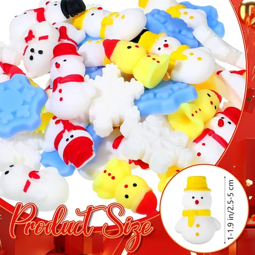 Miniatura 2 de Syhood 70 piezas de juguetes de invierno para el estrés, muñeco de nieve, regalos de fiesta de Navidad, alivio del estrés, mini juguetes