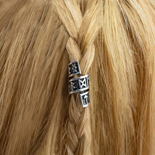 Miniatura 5 de Viking Beard Bead Coil Set (8-Pack) - Norse Rings for Hair, Dreads & Beards