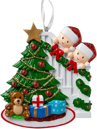 Miniatura 2 de Adorno de Navidad Familiar 2025 – Adorno Personalizado para Familias – Adorno Familiar Personalizado que Se Asoma – Decoración de Árbol Navideño