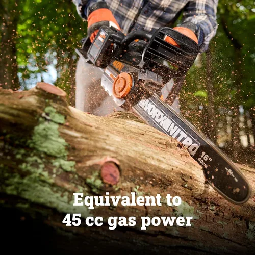 Miniatura 2 de Worx Nitro - Motosierra inalámbrica sin escobillas de 16 pulgadas y 40 V, batería de 4.0 Ah y cargador incluidos WG385