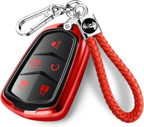 Miniatura 8 de Intermerge Funda para llavero Cadillac con protector de TPU para llavero adecuado, Azul
