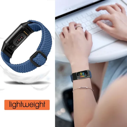 Miniatura 3 de Bandas elásticas trenzadas para Fitbit Charge 5/Fitbit Charge 6 para mujeres y hombres, correas elásticas de nailon para Fitbit Charge 5/Charge 6