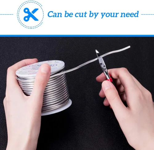 Miniatura 3 de BENECREAT Alambre de aluminio flexible para esculpir joyas de calibre 9, 55 pies, resistente al deslustre, para trabajos de joyería, manualidades