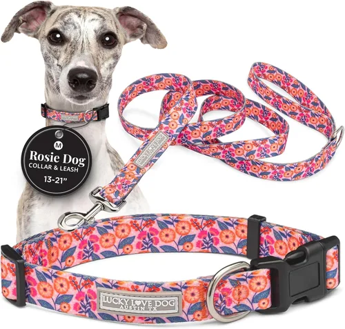 Miniatura 54 de Lucky Love Dog - Collar para perras pequeñas, diseño Blackbird de estampado alegre con flores de primavera y verano, talla XS