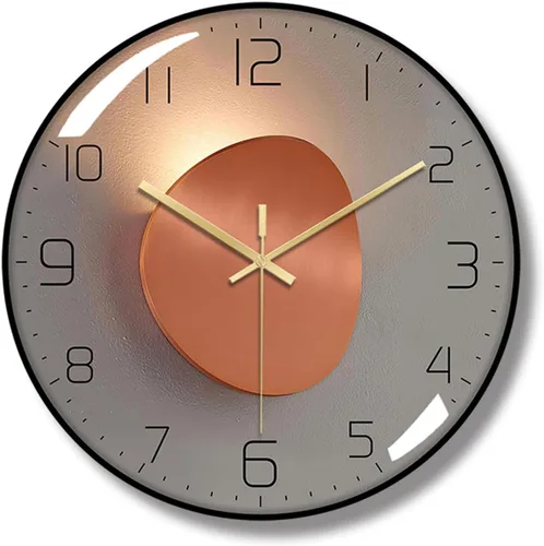 Miniatura 16 de ErgoCar Reloj de pared silencioso moderno de arte deco metálico - Sin tictac y adecuado para sala de estar y dormitorio