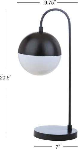 Miniatura 3 de SAFAVIEH Lighting Collection Cappi - Moderna lámpara de mesa negra de 21 pulgadas para dormitorio, sala de estar, oficina en casa, escritorio, Negro