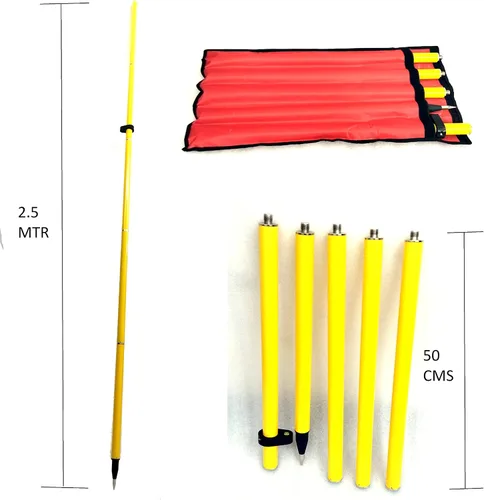 Miniatura 2 de Encuesta Prisma poste 2,5 M Longitud GPS poste aluminio 5 sección desmontable GPS Rod GNSS RTK Topografía