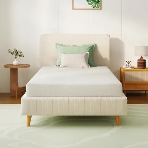 Miniatura 11 de Colchón de espuma viscoelástica de té verde de 8 pulgadas para un sueño fresco y alivio de presión, sin fibra de vidrio, funda extraíble lavable