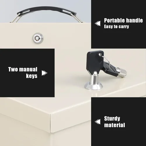 Miniatura 6 de xydled Caja Fuerte Resistente al Fuego Caja Fuerte con Cerradura de Llave para Almacenamiento de Seguridad en Casa y Oficina de Objetos de Valor