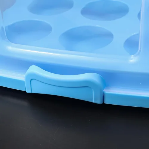 Miniatura 3 de Porta magdalenas 2 en 1 con tapa, portador rectangular para tartas, contenedor de almacenamiento portátil grande para almacenar 12 cupcakes o 1 Azul