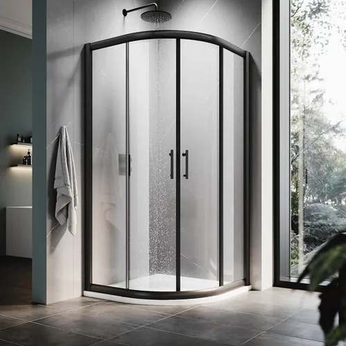 Miniatura 11 de ELEGANT Neo-Angle - Puerta de ducha sin marco de 36.5 pulgadas de ancho x 72 pulgadas de alto, cabina de ducha esquinera con vidrio transparente