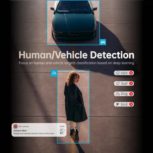 Miniatura 3 de DS-2CD2383G2-IU 4K 8MP Cámara IP PoE Turret Cámara al aire libre con detección de humanos/vehículos, lente de 0.110 in, visión nocturna, IP67, IK10