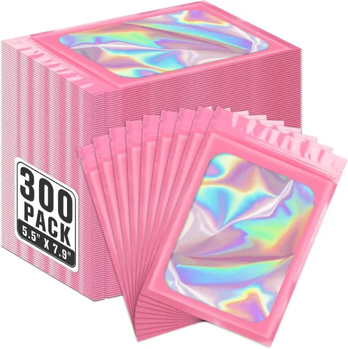 Miniatura 15 de ANZNKU 300 bolsas holográficas de Mylar resellables, bolsas resellables de 4x6 pulgadas para pequeñas empresas, bolsa de kit para resaca a prueba