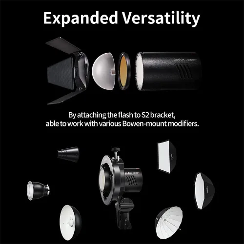 Miniatura 5 de Godox AD100 Pro Godox 100Ws Pocket Flash Strobe - Sistema inalámbrico X 2.4G, iones de litio de 2600 mAh (360 flashes), 1/8000s HSS, reciclaje