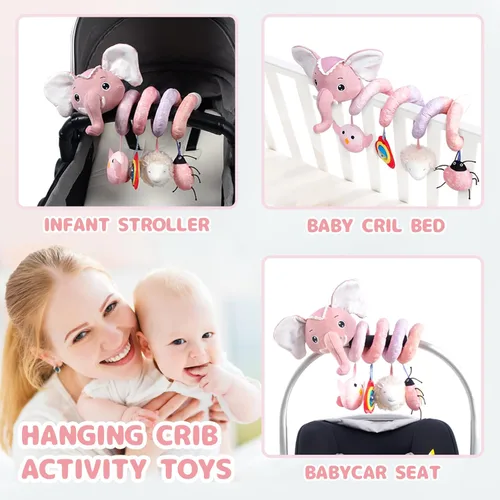Miniatura 4 de Koty - Juguetes para asiento de coche para recién nacidos, juguetes para carriola para bebés de 0 a 6 meses, juguetes de peluche en espiral