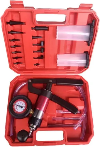 Miniatura 7 de Yonligonju 23PCS Kit de Prueba de Bomba de Vacío de Mano Purgador de Frenos Kit de Herramientas de Purga de Sistema de Frenos con Adaptadores y 2