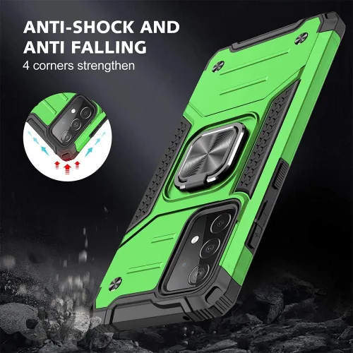 Miniatura 2 de HNHYGETE Funda para Samsung A52, Galaxy A52 5G, con protector de pantalla HD, a prueba de golpes, resistente a los golpes, con anillo de rotación