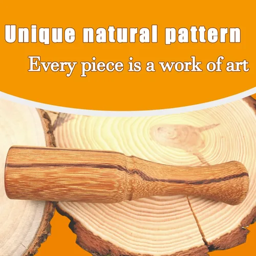 Miniatura 5 de Mazo de madera para tallar madera, mazo de madera de 10 onzas, mango ergonómico y cómodo que reduce la fatiga de la mano, la cabeza de madera