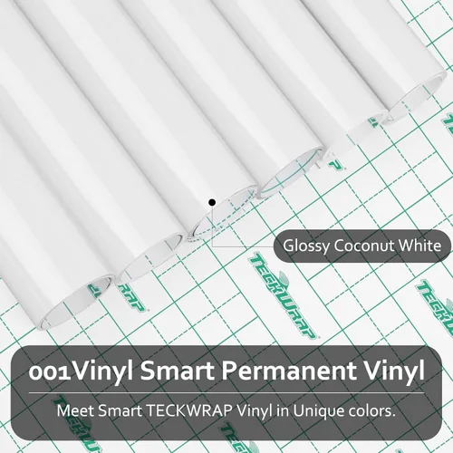 Miniatura 2 de TECKWRAP 001 Vinilo adhesivo inteligente permanente, 13 pulgadas x 5 pies, vinilo para proyectos de calcomanías de bricolaje, compatible
