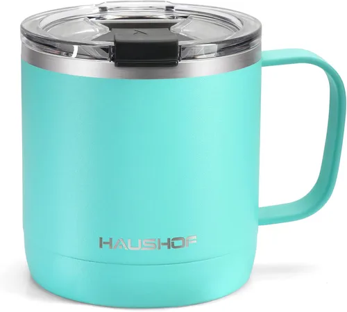 Miniatura 11 de HAUSHOF Taza con tapa, taza de café aislada de 14 onzas con asa para la mejor mamá, regalos de cumpleaños de Navidad, cinta rosa Lazo rosado