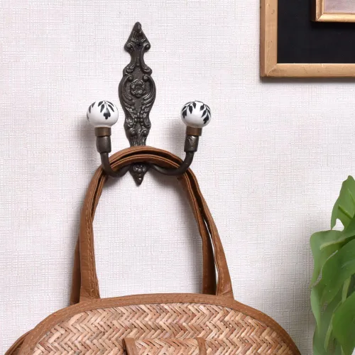 Miniatura 2 de Indian Shelf Ganchos de pared para colgar abrigos, ganchos de pared bohemios negros Perchero de pared Ganchos para colgar toallas Ganchos