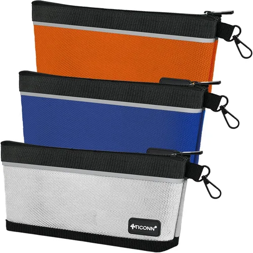 Bolsas de herramientas TICONN con cremallera, bolsas pequeñas de lona Oxford 1680D, bolsa de utilidad impermeable con cremallera para organizadores