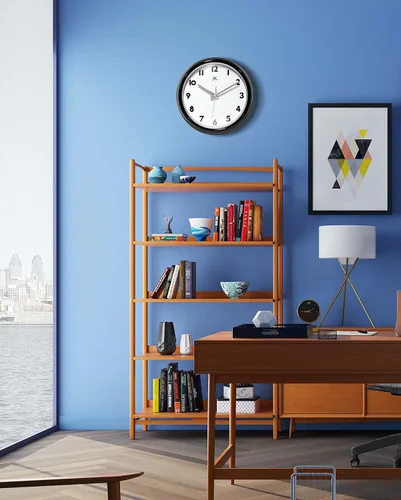 Miniatura 7 de Infinity Instruments Lux - Reloj de pared negro, retro de 12 pulgadas, moderno reloj de pared, fácil de leer, ideal para sala de estar, oficina