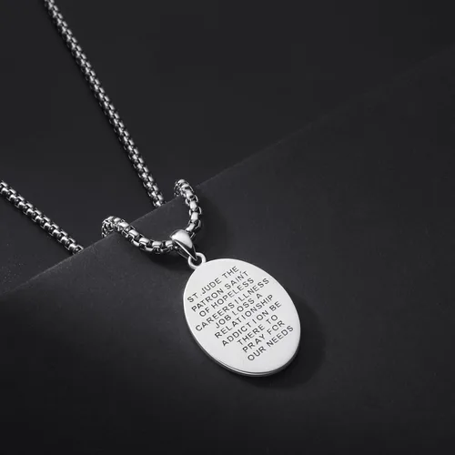 Miniatura 428 de Collar de plata de ley 925 con medalla de San Patrón, colgante de protección católica, amuleto, joyería religiosa para hombres y mujeres