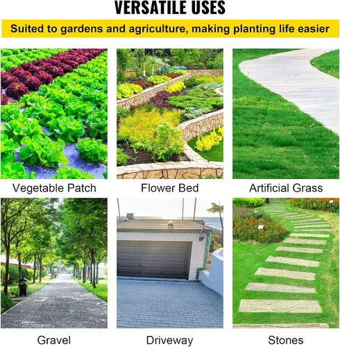 Miniatura 6 de VEVOR Tela de Barrera de Malezas para Paisajismo, Tela de Jardín Resistente 5x250FT 5oz Tejida, Tela de Control de Malezas para Cubierta de Suelo