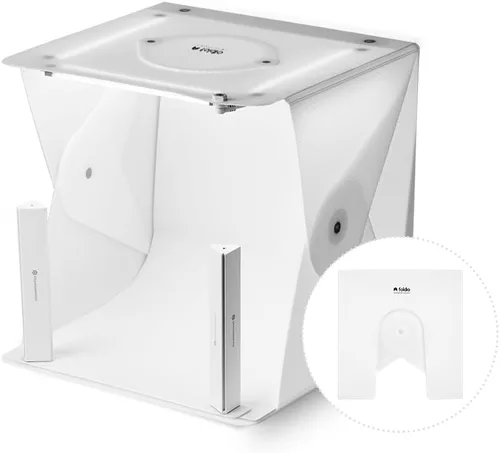 Foldio2 Plus + luces adicionales (caja de luz de 15 pulgadas para fotografía de productos con luces adicionales, 15 x 15 pulgadas, estudio portátil,
