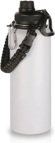 Miniatura 39 de Volhoply Botellas de agua aisladas en paquete de 2, 40 onzas, botella deportiva de acero inoxidable con asa de paracord y tapa con boquilla, taza