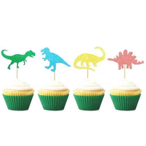 Miniatura 13 de Decoración de pastel de dinosaurio con hojas Dinsaurs para pastel de cumpleaños con temática de dinosaurios, baby shower, niños, fiesta de Hb Dino