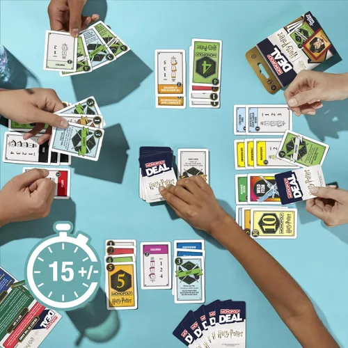 Miniatura 5 de Monopoly Deal: Juego de cartas de Harry Potter Juegos familiares para niños y adultos A partir de 8 años 2 a 5 jugadores 15 minutos
