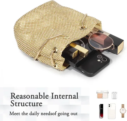 Miniatura 4 de AOYUNHUI Hand Bags Purses for Women Rhinestone Hobo Bag for Women Clutch Purses for Women for Wedding Reception Prom Reunion