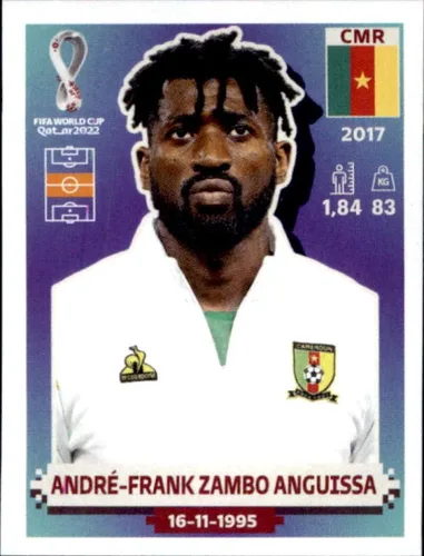 Adhesivos de Panini 2022: Road to FIFA World Cup Qatar 2022#CMR15 Andre-Frank Zambo Anguissa Camerún calcomanía de fútbol