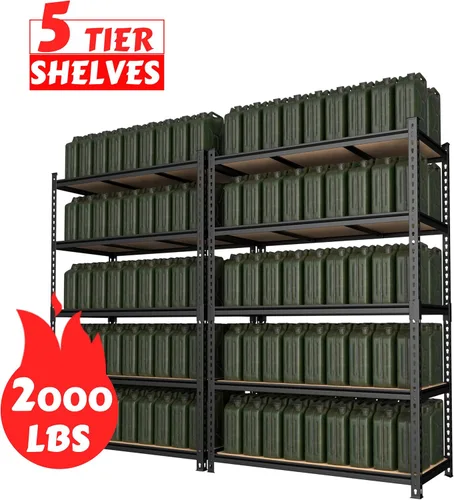 Miniatura 8 de BlueWish Estante de almacenamiento de garaje de 2000 libras, estantes ajustables resistentes de 24 x 48 x 72 pulgadas, estantes de utilidad con 5