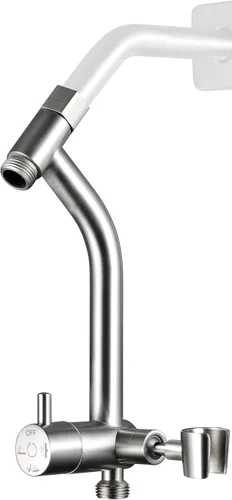 Miniatura 12 de G-Promise Kit de Repuesto de Grifo de Bañera y Ducha Todo Metálico con Soporte Bajo Portátil, Válvula Desviadora de 3 Vías con Modo de Pausa