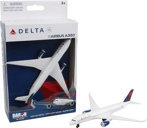Daron Avión de Juguete – Delta Air Lines Airbus A350 – Modelo de Avión de Juguete de Metal Fundido a Presión con Piezas de Plástico para Niños a