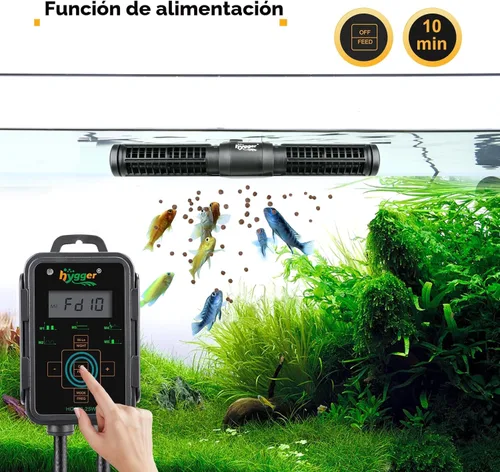 Miniatura 3 de Hygger Generador de Olas para Acuario, Bomba de Flujo Cruzado Ajustable con Controlador de Pantalla LED, Cabezal de Potencia Magnético DC 24V