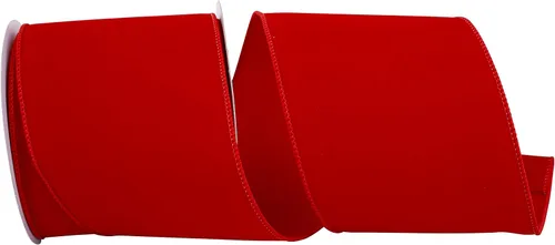 Miniatura 23 de Cinta Reliant Ribbon 92270W-957-40K Value Velvet con borde de alambre, 2-1/2 pulgadas x 50 yardas, escarlata/oro