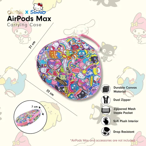 Miniatura 3 de Sonix x Sanrio - Funda protectora para auriculares Apple AirPods Max Funda de transporte de viaje, bolsa de almacenamiento portátil, compatible