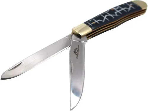 Miniatura 2 de Cuchillo de bolsillo manual plegable para uso diario de la colección Old Ram Trapper con mango de resina lisa (5134-5)