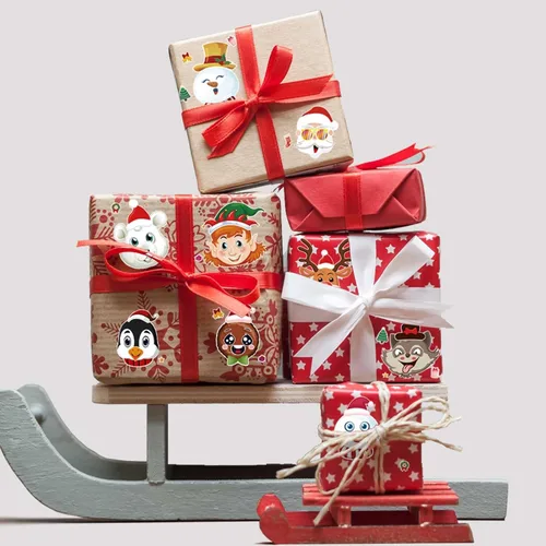 Miniatura 6 de Make-a-face - Adhesivo de Navidad para niños, 32 hojas para mezclar y combinar con Papá Noel, reno, pingüino, oso polar y elfo, manualidades
