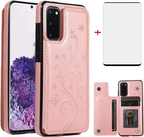 Miniatura 10 de Funda de teléfono para Samsung Galaxy S20 Glaxay S 20 5G de 6.2 pulgadas con protector de pantalla de vidrio templado y tarjetero con soporte