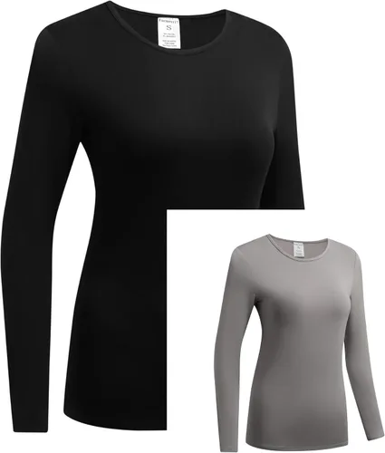 Miniatura 4 de Formeet17 Paquete de 2 camisetas de manga larga para mujer